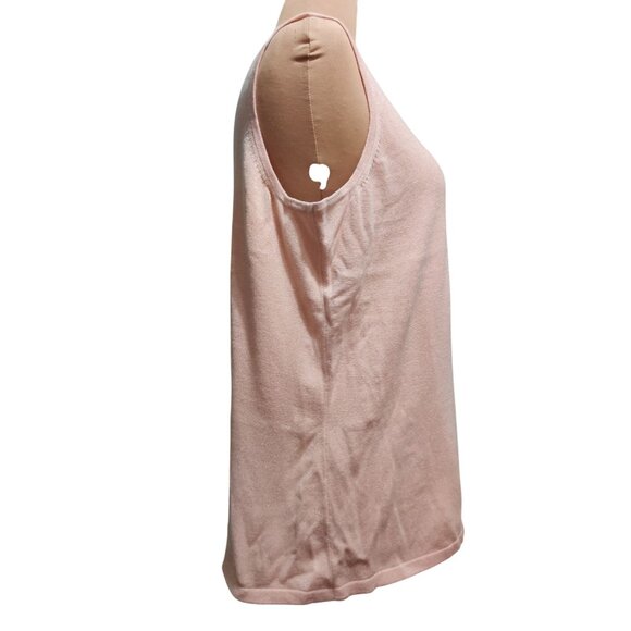 Belle by Kim Gravel Pink Metallic Knit Tank Top L Sleeveless Shimmer Stretch QVC - Picture 4 of 12
